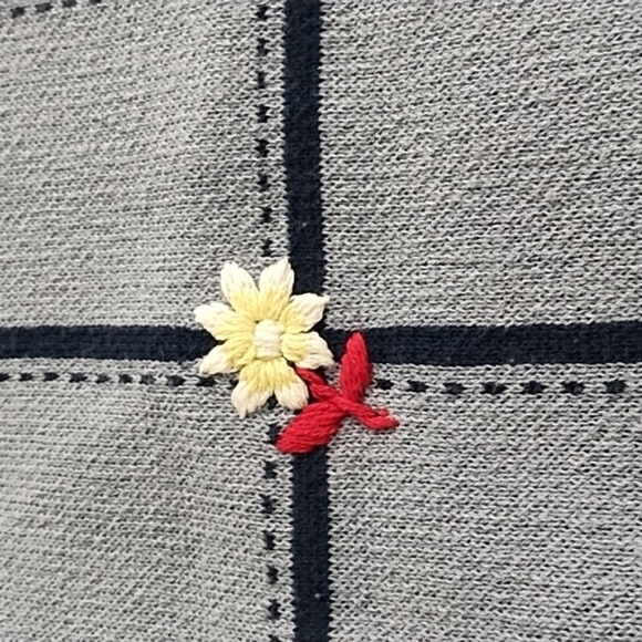 Crystal Kobe 100% Cotton Knit Sweater Vest Denim Blue Navy Gold Buttons - Picture 6 of 9